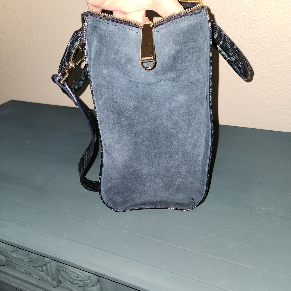 Brahmin Teal Green/Blue And Silvery Croc Embossed Shoulder Bag - Picture 4 of 8